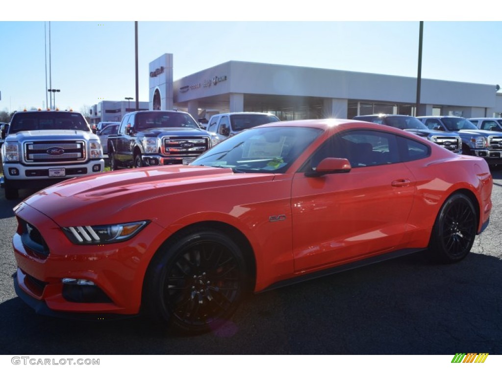 2015 Mustang GT Premium Coupe - Competition Orange / Ebony photo #3