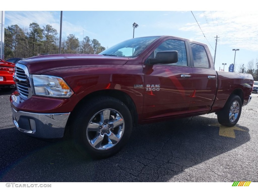 2014 1500 Big Horn Quad Cab - Deep Cherry Red Crystal Pearl / Black/Diesel Gray photo #3