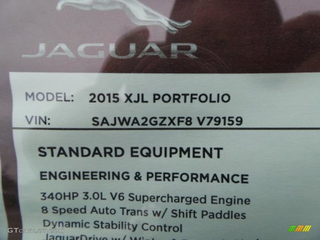 2015 Jaguar XJ XJL Portfolio Window Sticker Photo #100586952