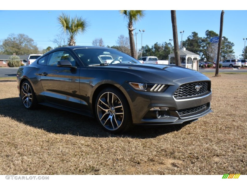 2015 Mustang EcoBoost Coupe - Magnetic Metallic / Ebony photo #3