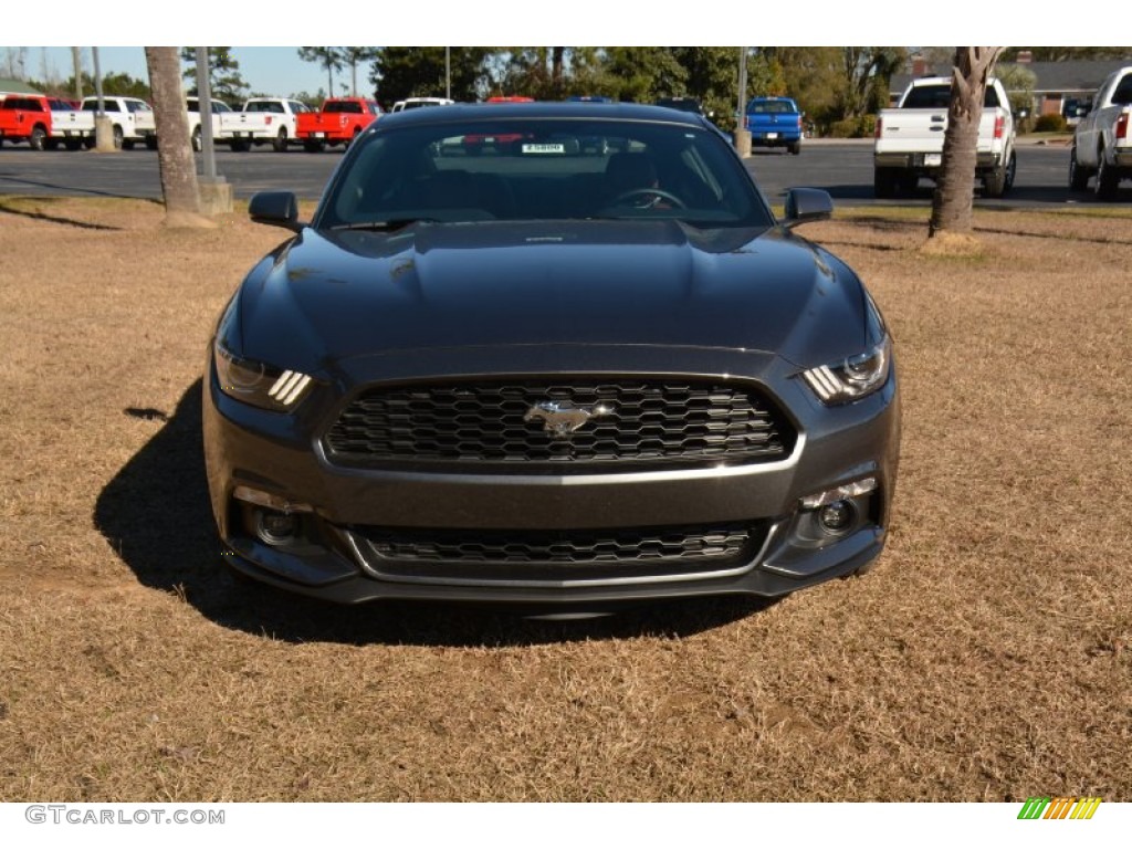 2015 Mustang EcoBoost Premium Coupe - Magnetic Metallic / Dark Saddle photo #2