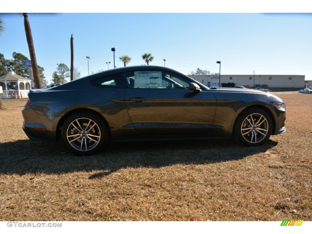 2015 Mustang EcoBoost Premium Coupe - Magnetic Metallic / Dark Saddle photo #4