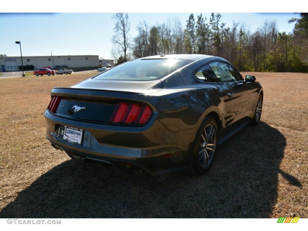 2015 Mustang EcoBoost Premium Coupe - Magnetic Metallic / Dark Saddle photo #5