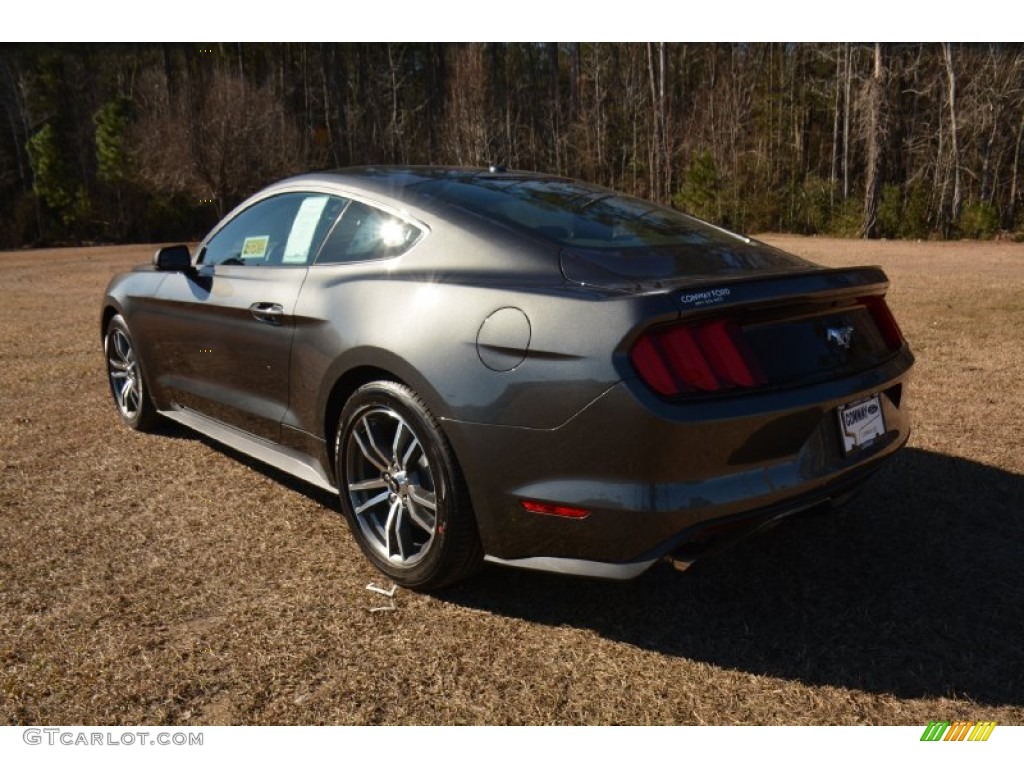 2015 Mustang EcoBoost Premium Coupe - Magnetic Metallic / Dark Saddle photo #7