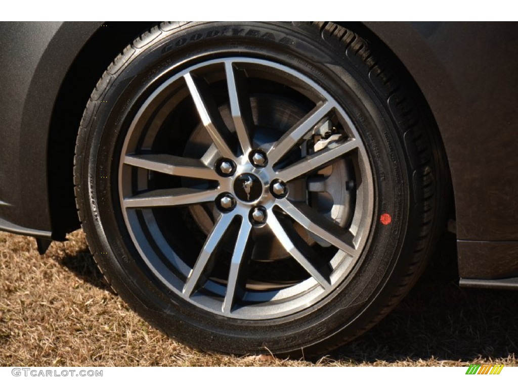 2015 Mustang EcoBoost Premium Coupe - Magnetic Metallic / Dark Saddle photo #9