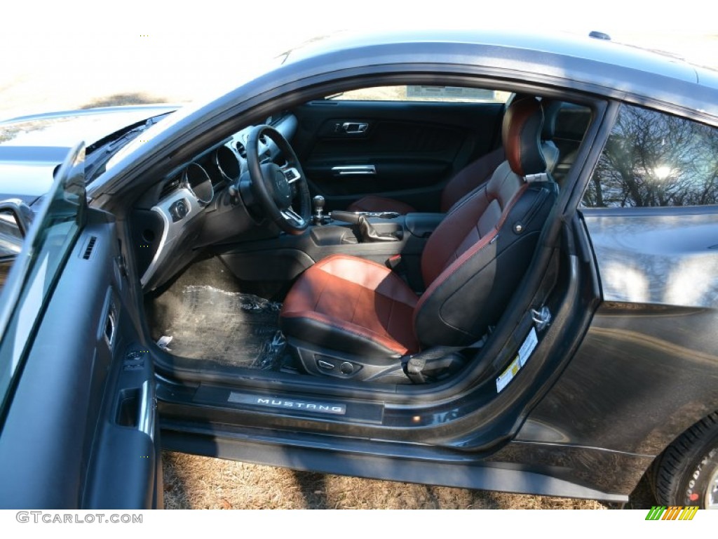 2015 Mustang EcoBoost Premium Coupe - Magnetic Metallic / Dark Saddle photo #10