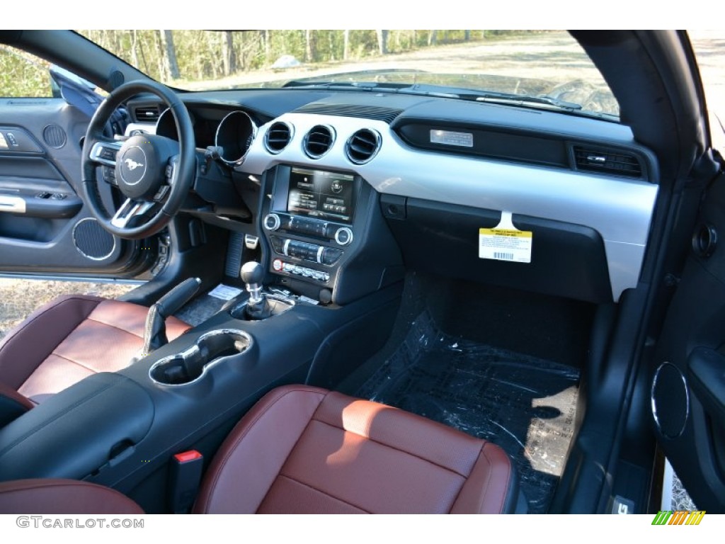 2015 Mustang EcoBoost Premium Coupe - Magnetic Metallic / Dark Saddle photo #14