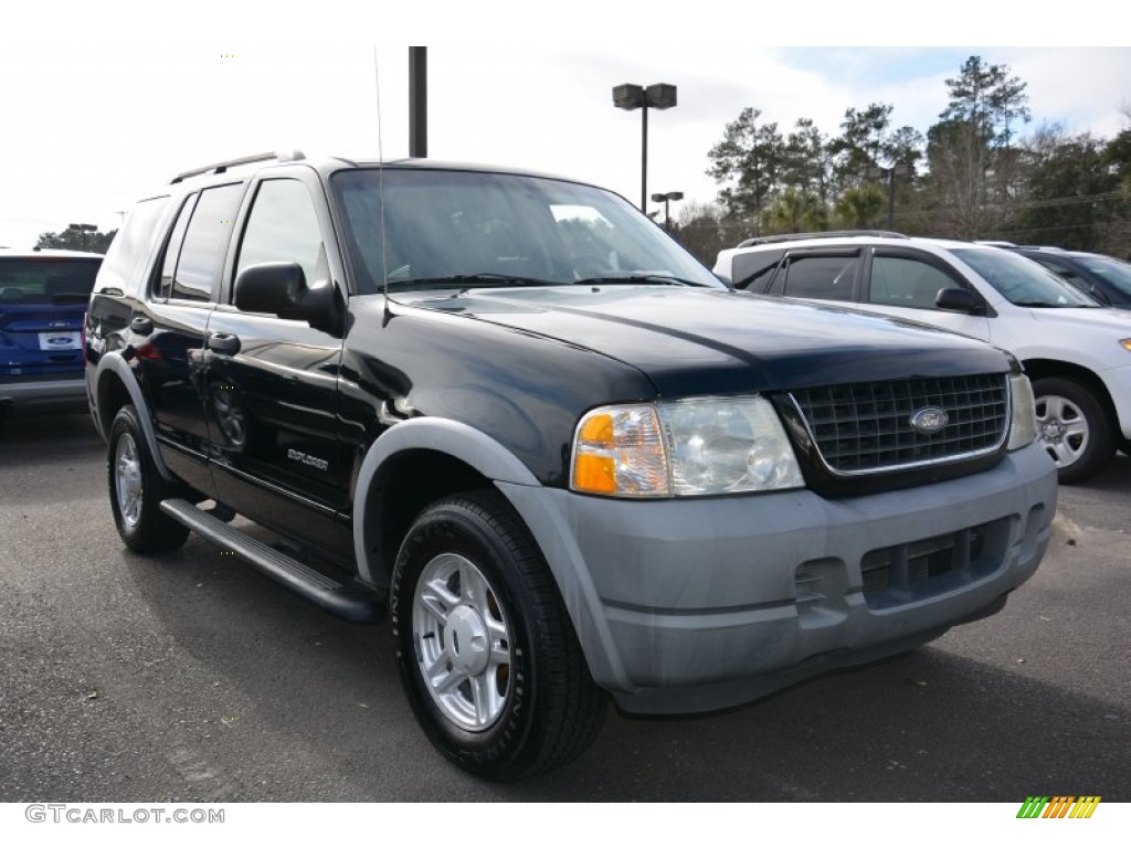 2002 Explorer XLS 4x4 - Black Clearcoat / Graphite photo #1