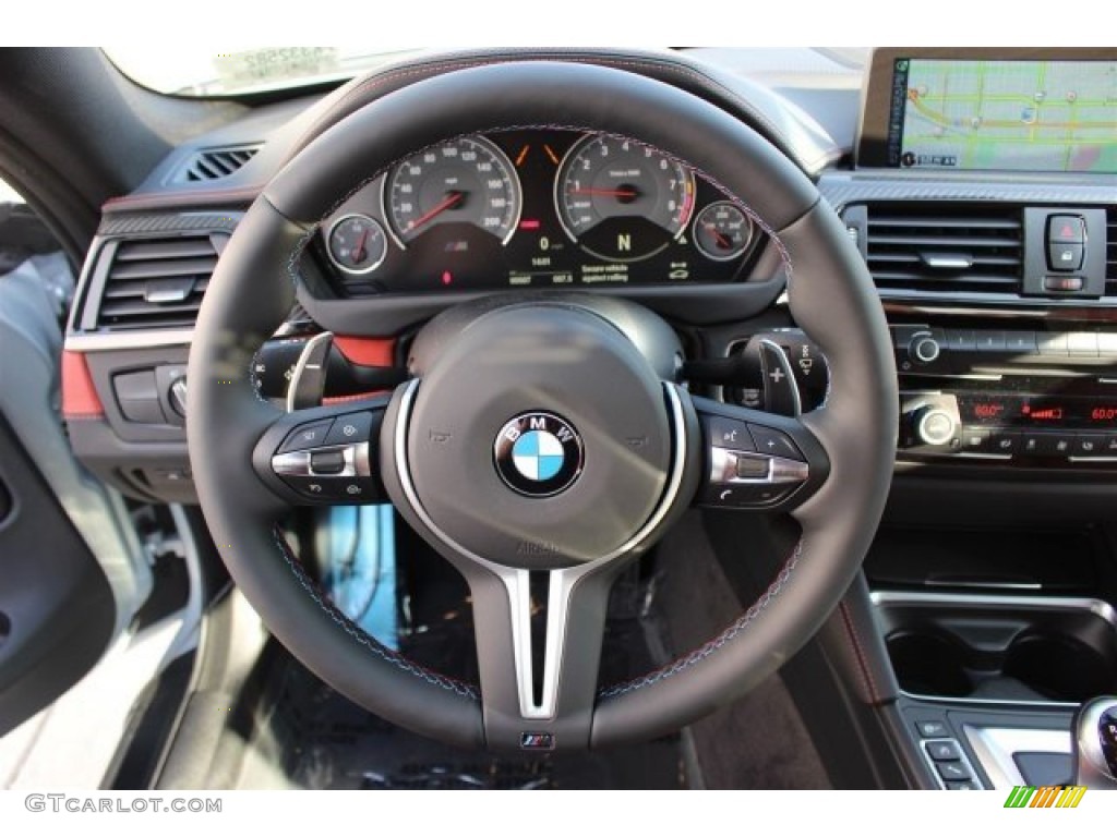 2015 BMW M4 Coupe Sakhir Orange/Black Steering Wheel Photo #100590002