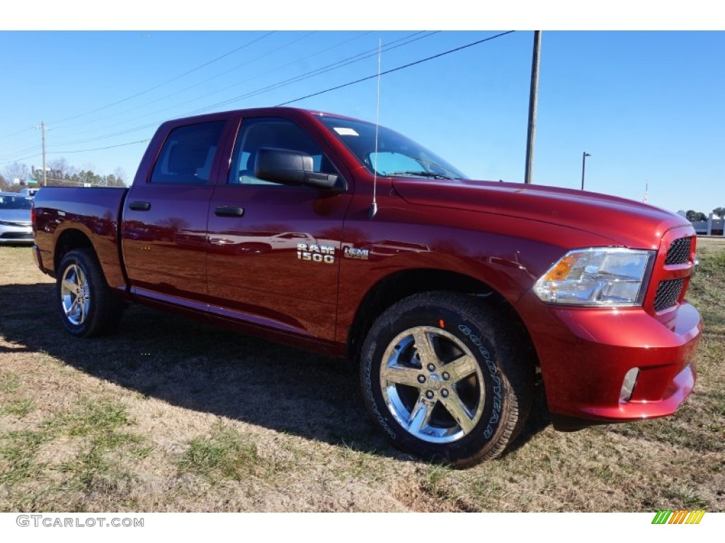 2015 1500 Express Crew Cab - Deep Cherry Red Crystal Pearl / Black/Diesel Gray photo #4