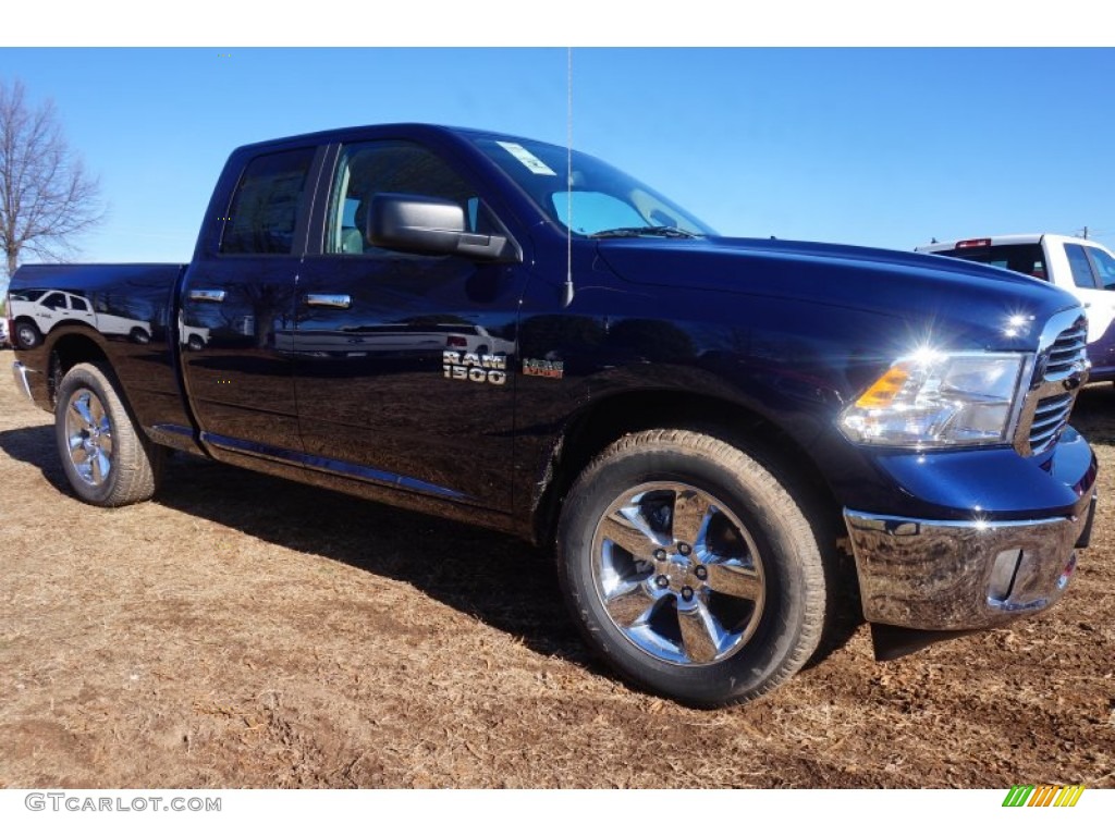 2015 1500 Big Horn Quad Cab - True Blue Pearl / Black/Diesel Gray photo #4