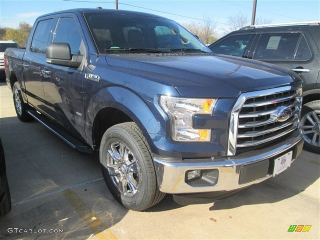 2015 F150 XLT SuperCrew - Blue Jeans Metallic / Medium Earth Gray photo #1