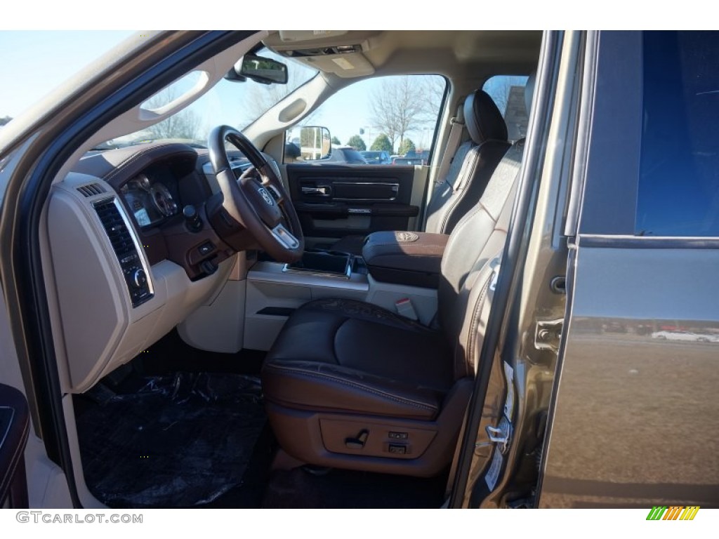 2015 3500 Laramie Longhorn Crew Cab 4x4 Dual Rear Wheel - Prairie Pearl / Canyon Brown/Light Frost Beige photo #7