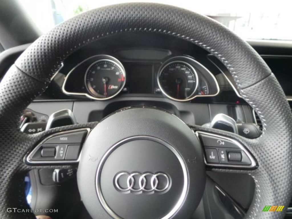2015 Audi RS 5 Coupe quattro Black Steering Wheel Photo #100597961