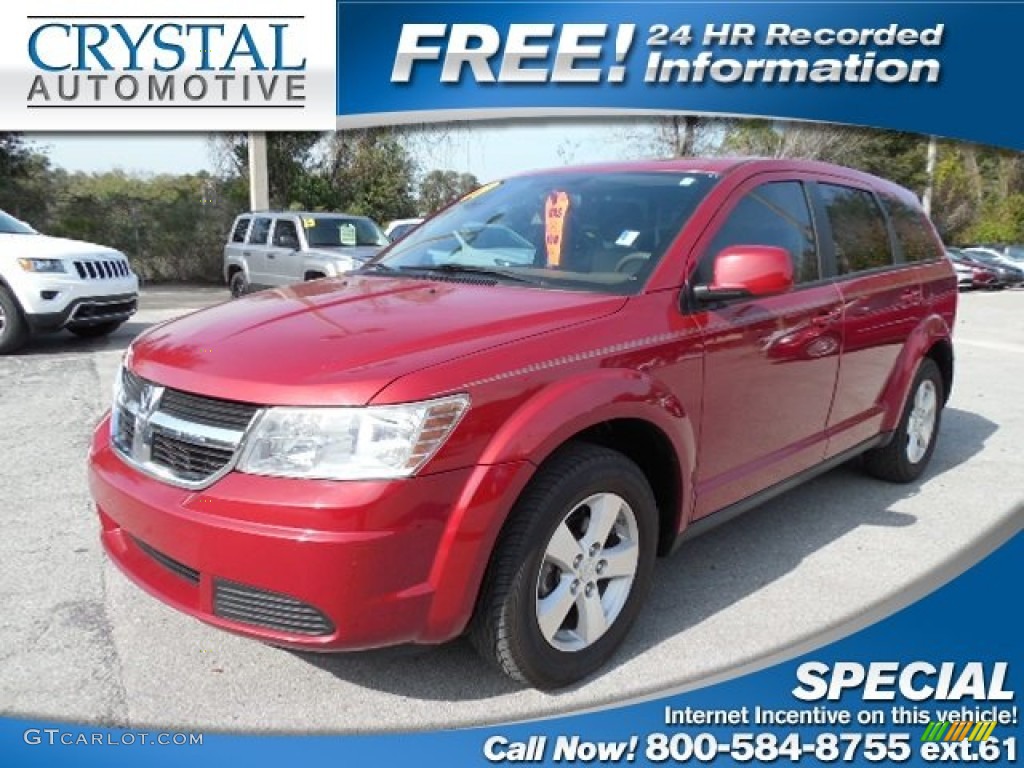 2009 Journey SXT - Inferno Red Crystal Pearl / Pastel Pebble Beige photo #1