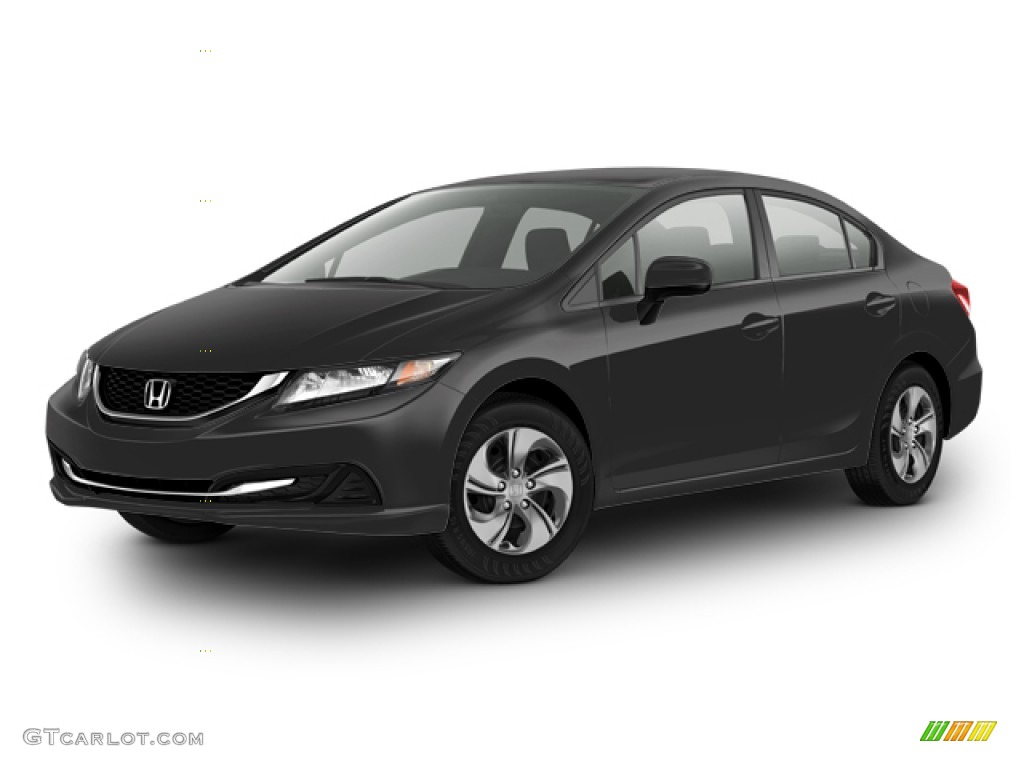 2015 Civic LX Sedan - Crystal Black Pearl / Gray photo #19