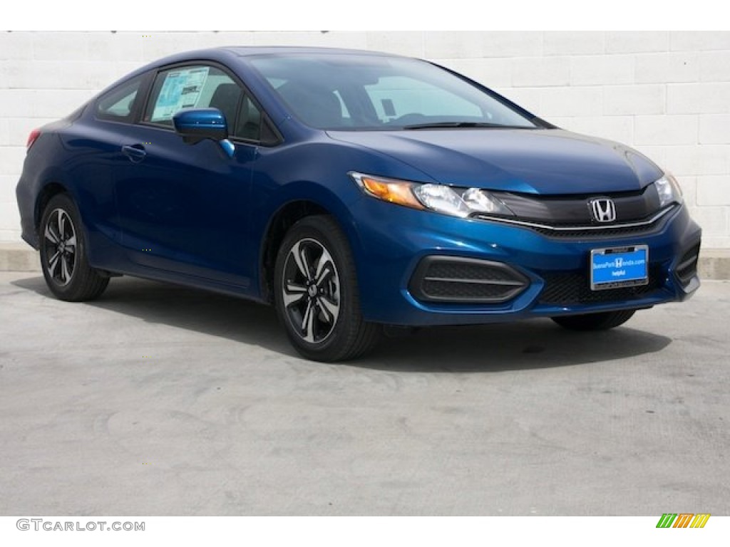 2015 Civic EX Coupe - Dyno Blue Pearl / Gray photo #1