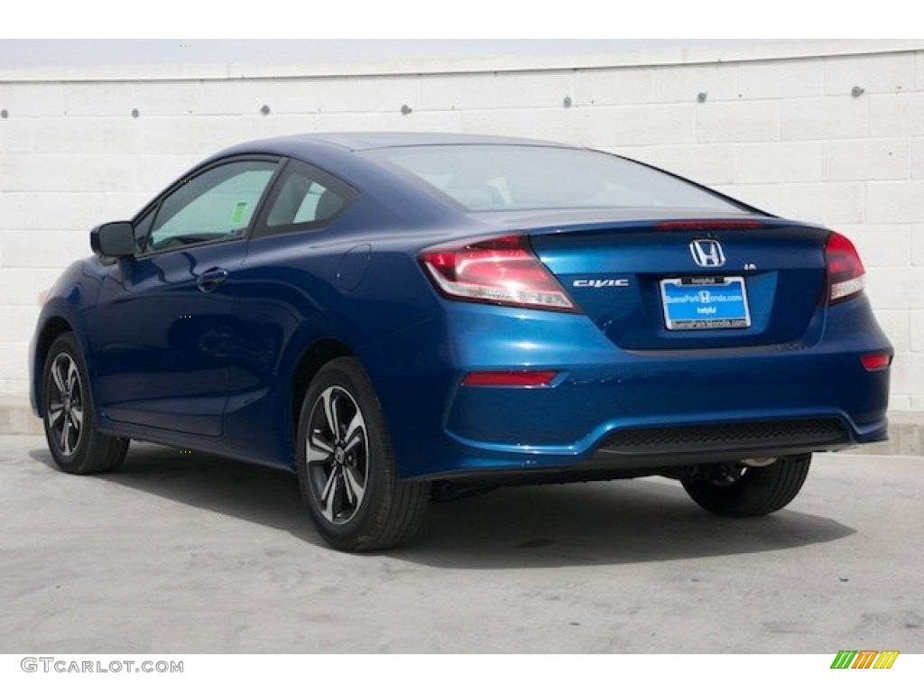 2015 Civic EX Coupe - Dyno Blue Pearl / Gray photo #2