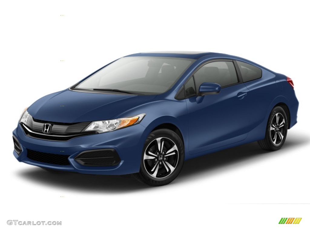 2015 Civic EX Coupe - Dyno Blue Pearl / Gray photo #21