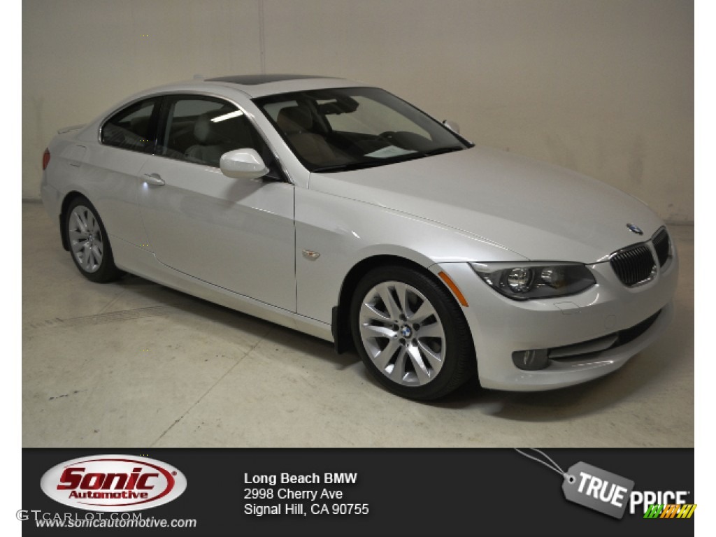2012 3 Series 328i Coupe - Mineral White Metallic / Oyster/Black photo #1