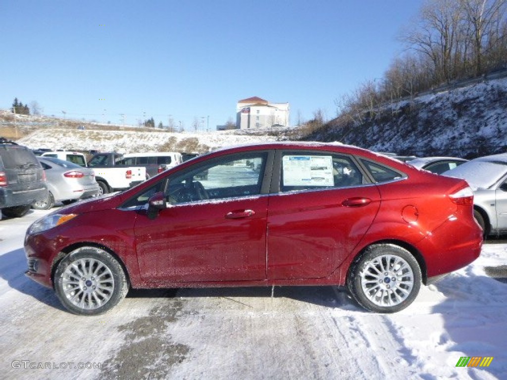 2015 Fiesta Titanium Sedan - Ruby Red Metallic / Charcoal Black photo #4