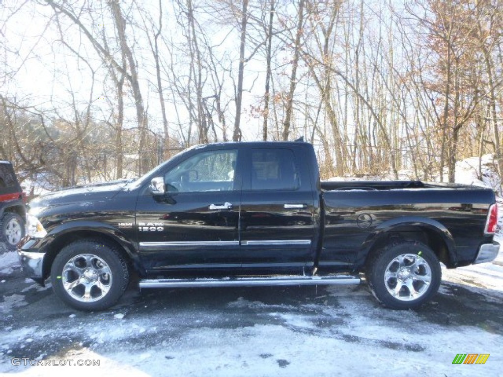 2015 1500 Laramie Quad Cab 4x4 - Black / Black photo #2