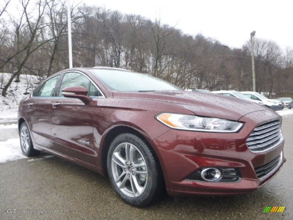 Bronze Fire Metallic 2015 Ford Fusion Hybrid Titanium Exterior Photo #100621996