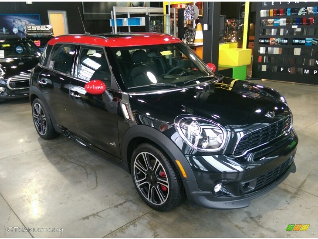 Absolute Black Metallic 2014 Mini Cooper John Cooper Works Countryman All4 AWD Exterior Photo #100626490