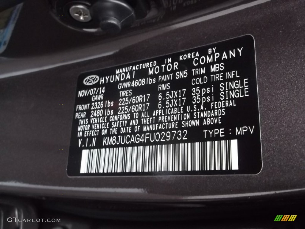 2015 Tucson SE AWD - Kona Bronze / Beige photo #24