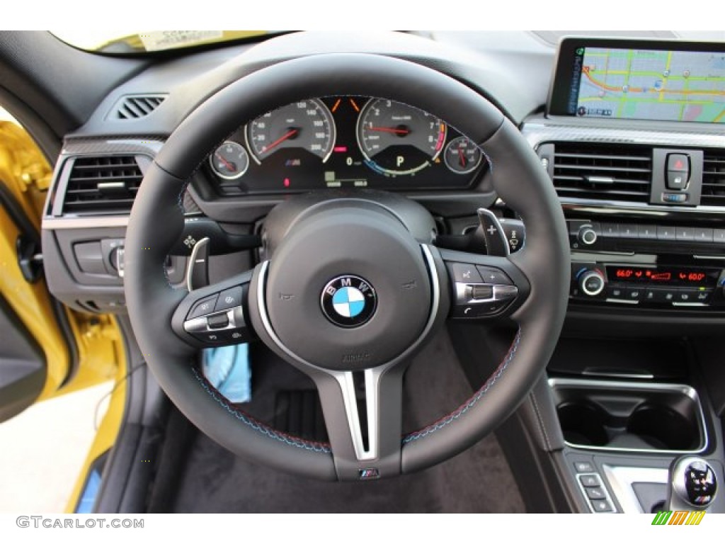 2015 BMW M3 Sedan Black Steering Wheel Photo #100632076