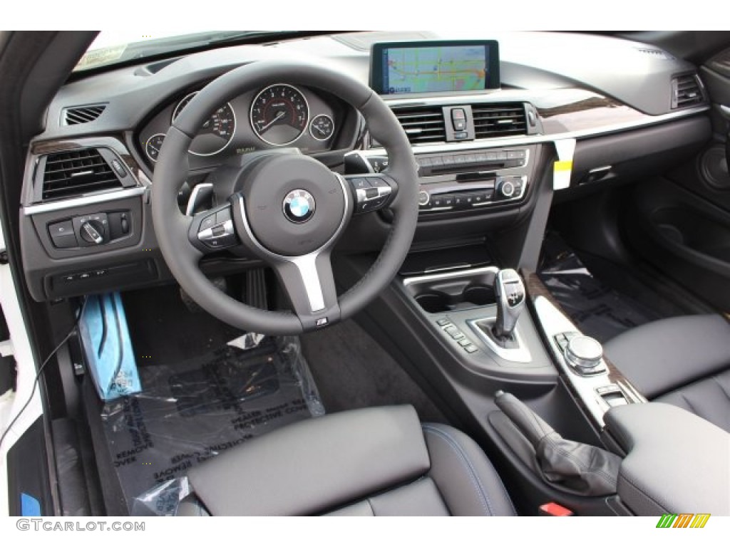 Black Interior 2015 BMW 4 Series 435i Convertible Photo #100632181