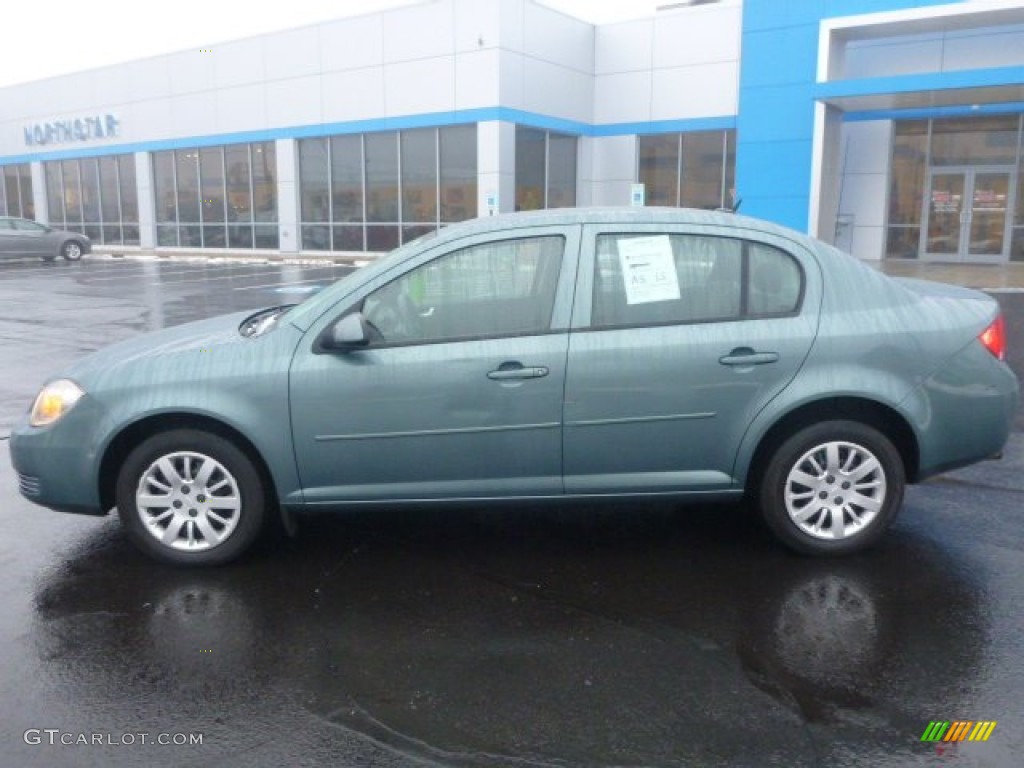 2010 Cobalt LT Sedan - Silver Moss Metallic / Ebony photo #2