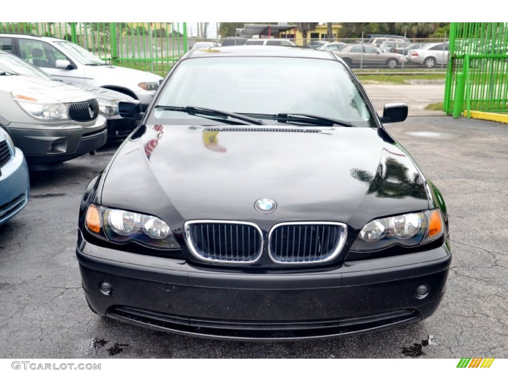 2002 3 Series 325i Sedan - Jet Black / Black photo #2