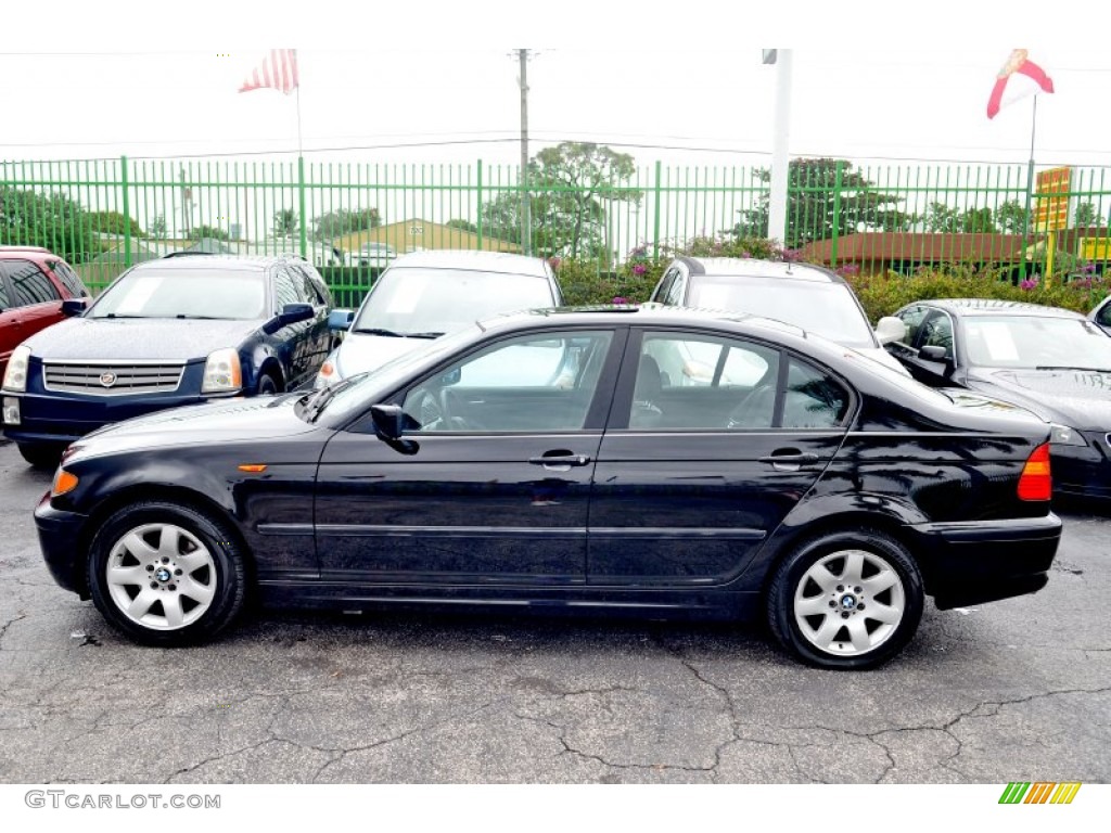 2002 3 Series 325i Sedan - Jet Black / Black photo #6