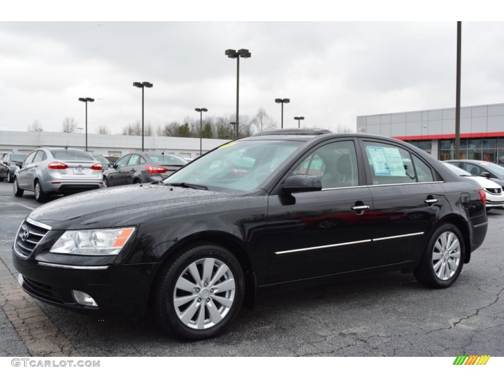 Ebony Black 2009 Hyundai Sonata Limited Exterior Photo #100643883