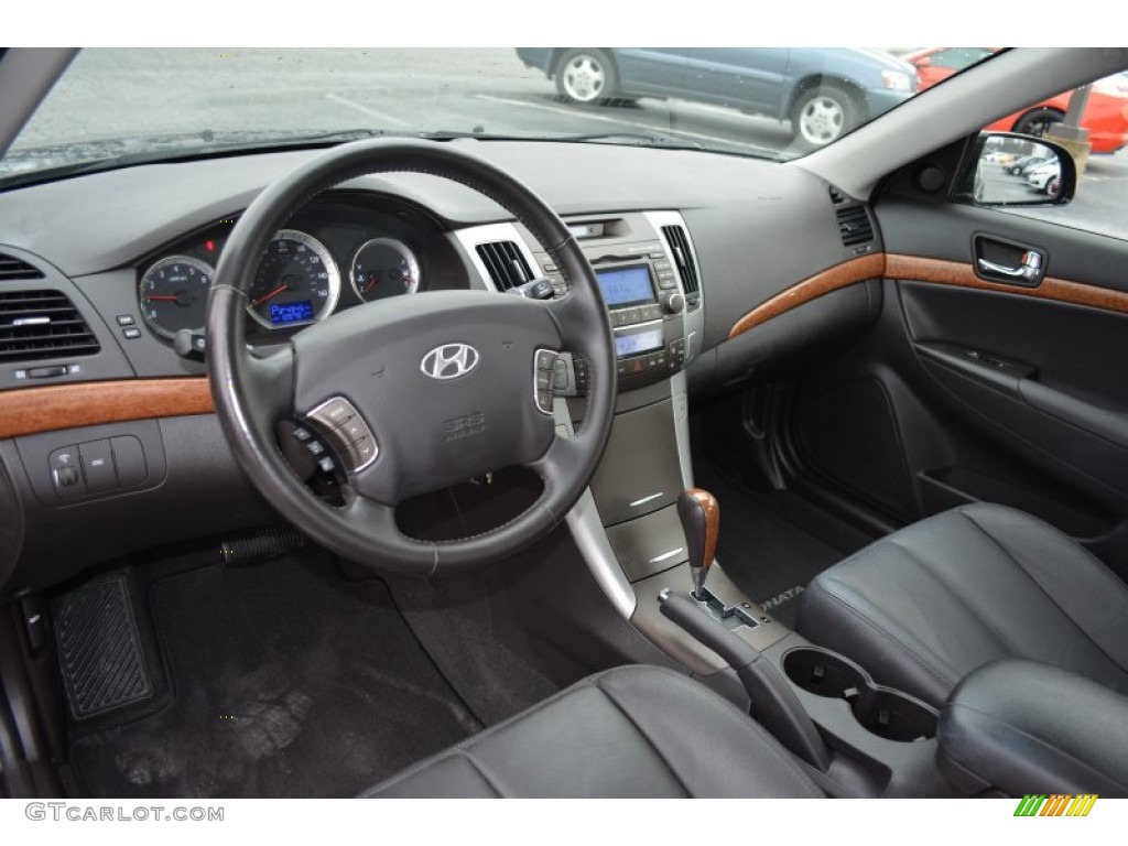 2009 Hyundai Sonata Limited Gray Dashboard Photo #100643954