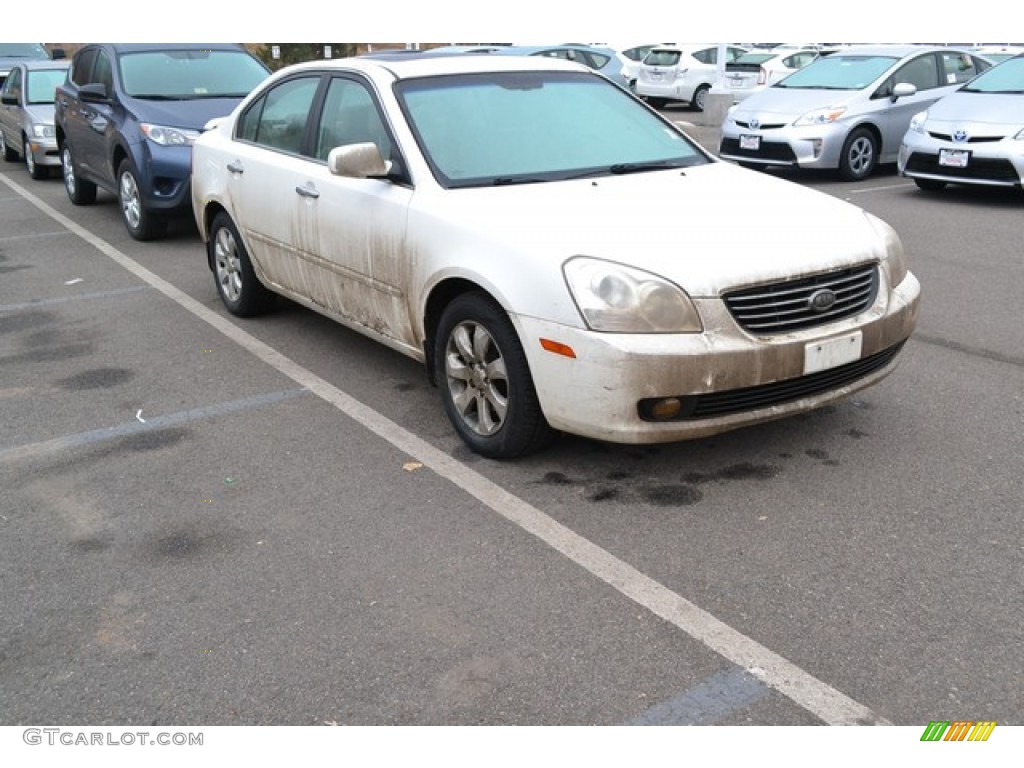 2008 Optima EX V6 - Clear White / Beige photo #1