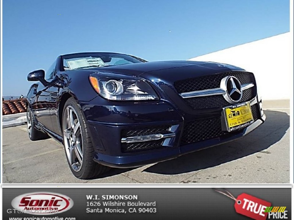 2015 SLK 250 Roadster - Lunar Blue Metallic / Ash/Black photo #1