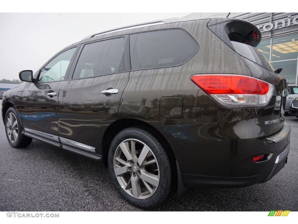 2015 Pathfinder Platinum - Midnight Jade / Almond photo #3