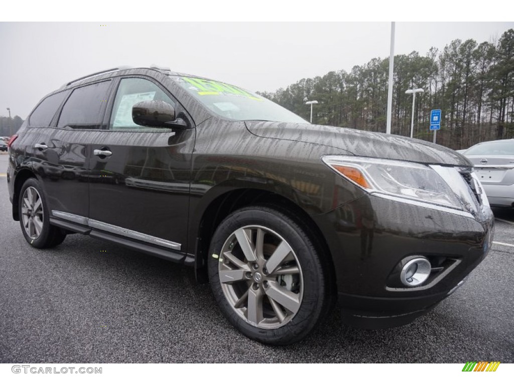 2015 Pathfinder Platinum - Midnight Jade / Almond photo #7