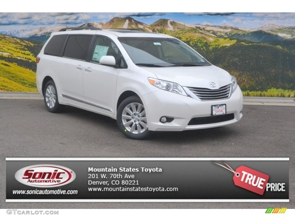 Blizzard White Pearl Toyota Sienna