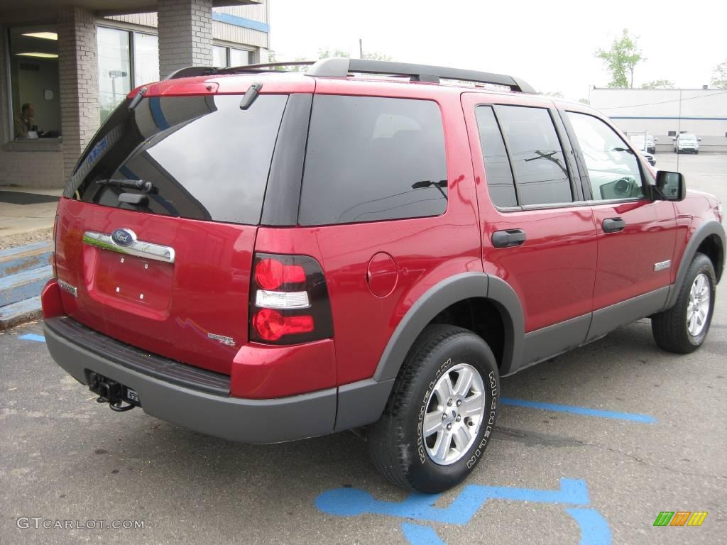 2006 Explorer XLT 4x4 - Redfire Metallic / Stone photo #3