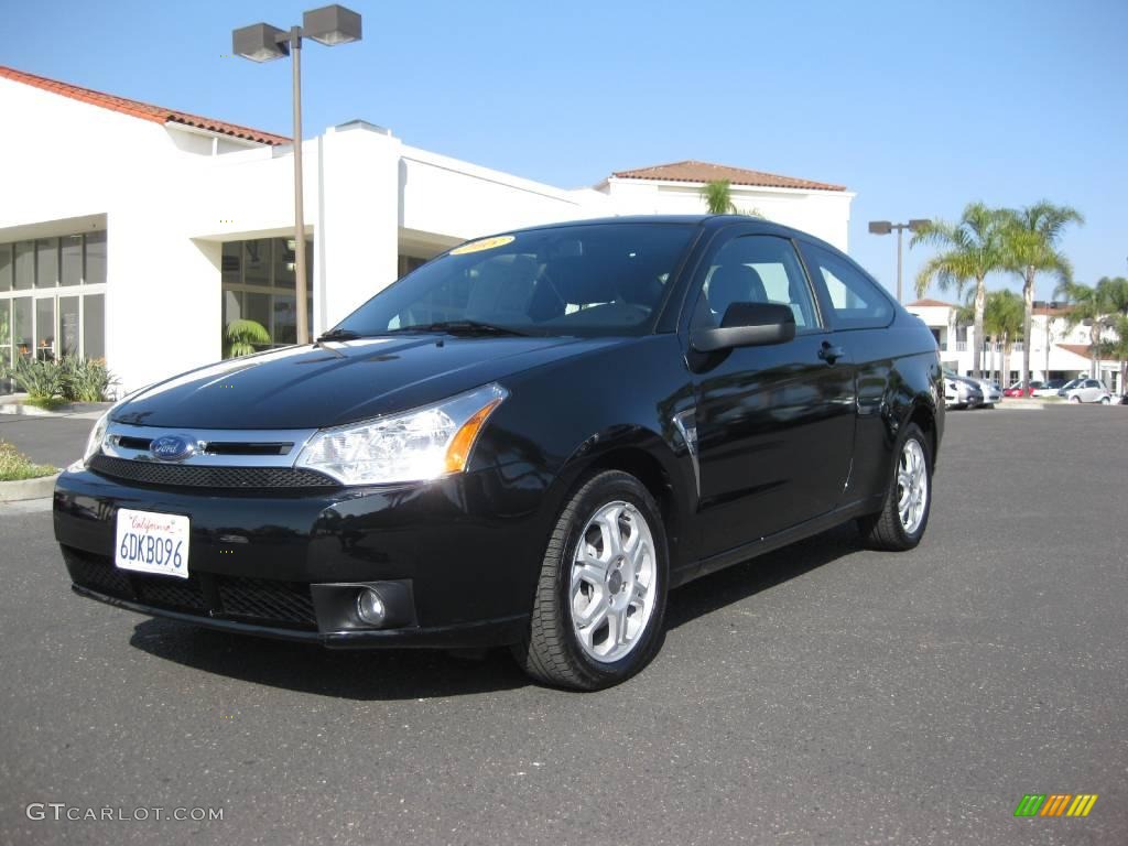 2008 Focus SES Coupe - Black / Charcoal Black photo #1