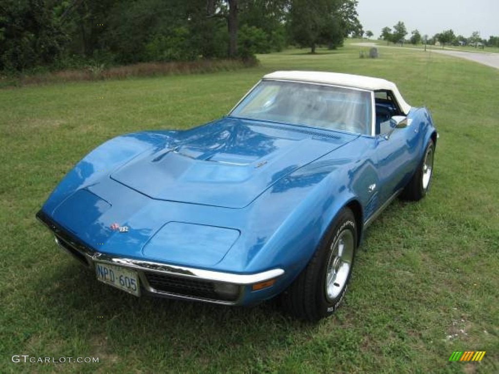 1970 Corvette Stingray Convertible - Mulsanne Blue / Blue photo #9