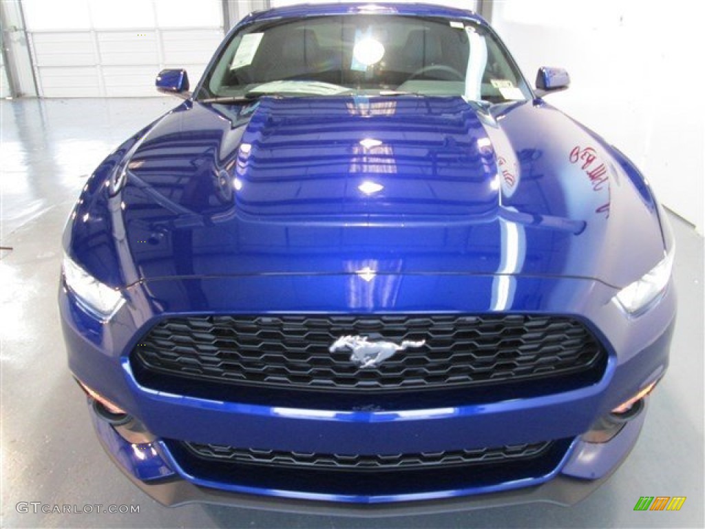 2015 Mustang EcoBoost Premium Coupe - Deep Impact Blue Metallic / Ebony photo #2