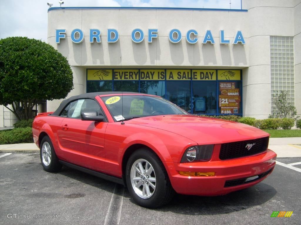 2008 Mustang V6 Premium Convertible - Torch Red / Light Graphite photo #1