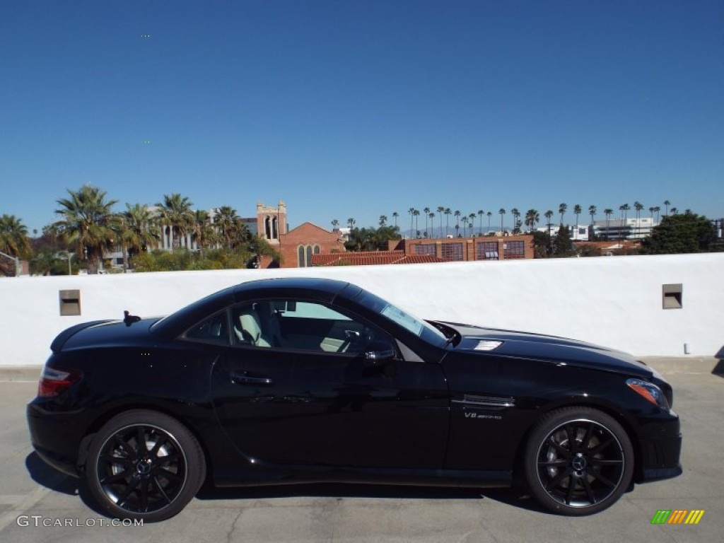 2015 SLK 55 AMG Roadster - Black / designo Platinum White/Black photo #13