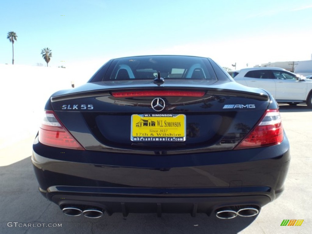2015 SLK 55 AMG Roadster - Black / designo Platinum White/Black photo #15