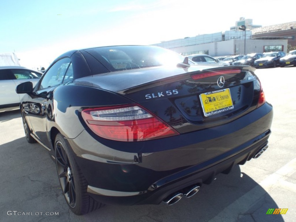 2015 SLK 55 AMG Roadster - Black / designo Platinum White/Black photo #16