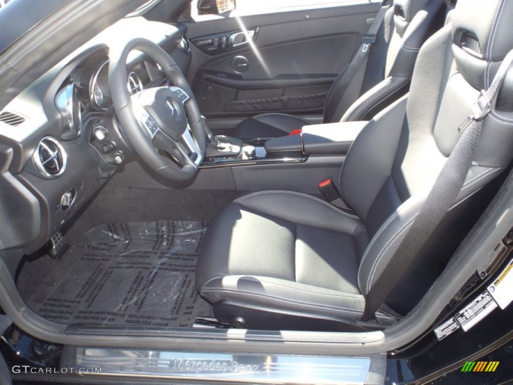Black Interior 2015 Mercedes-Benz SLK 350 Roadster Photo #100677239